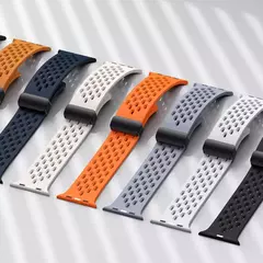 Pulseira de silicone para Apple Watch Band, 49mm, 45mm, 44mm, 42mm, 40mm, 41mm, 38mm, pulseira para iWatch Series 9, 8, SE, 7, 6, 5, 4, 3, ultra 2