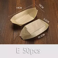 Barco De Madeira Descartável Para Sushi, Salada Sobremesa Tigela, Tigela De Madeira De Pinho, Bandeja De Placa, 50PCs - comprar online