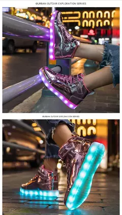 Tênis luminosos infantis, tênis de LED com sola luminosa, sapatos iluminados para crianças, meninos e meninas, tamanho 25-40 - Wolf Magazine