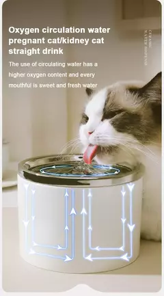 Imagem do Dispensador de filtro de fonte de água automático ultra-silencioso para gato de estimação para cão fluindo circulação silenciosa filtragem alimentador de água de cerâmica
