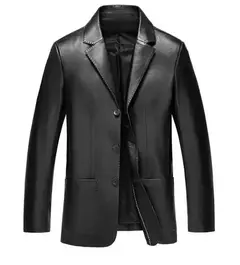 Blazers e ternos de couro masculinos, jaqueta marrom de alta qualidade, casacos de negócios, moda Premium, 2024 - comprar online