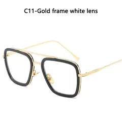 Tony Stark óculos de sol para homens e mulheres, óculos quadrados, armação de metal, Trendy Shades, Steam Punk, moda unissex - comprar online