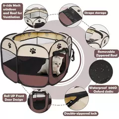 Tenda portátil para animais de estimação, canil octogonal, gaiola para gatos, gaiola para cães pequenos, quatro estações, sala de entrega universal para gatos - loja online
