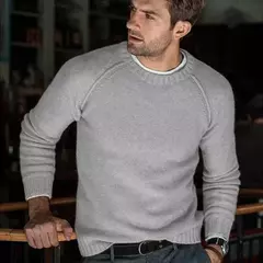 Casual Slim Fit masculino malha camisola, o-pescoço malhas, pulôver monocromático, outono, inverno, conforto, novo, S-3XL na internet