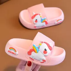 Chinelos de unicórnio de desenhos animados para crianças, Home Flip Flops, antiderrapante, sola grossa, slides do banheiro, bebês, crianças, verão, 2 a 8 anos na internet