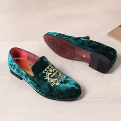 Sapatos de couro de camurça para homens, sapatos de casamento, sapatos baixos Oxford, mocassins bordados, tamanho grande, alta qualidade, designer, luxo, festa
