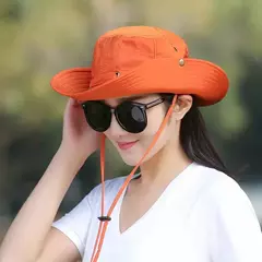 Unisex Verão Sunscreen Wide Brim Balde Chapéus Mulheres Proteção UV Waterproof Panama Caps Caça Sun Fisherman Hat para Mens Bob