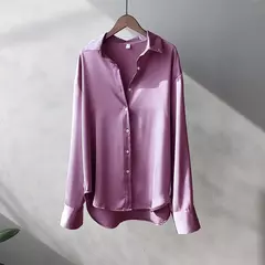 Camisa de botão manga longa feminina, blusa de senhora do escritório, blusa casual doce, estilo coreano, moda verão, outono, inverno - loja online