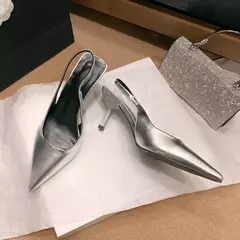 Salto Alto para Mulher, Sapatos de Deslizamento, Escritório e Carreira, Sólido, Sexy, Moda, Verão, 2022, Sandálias - Wolf Magazine