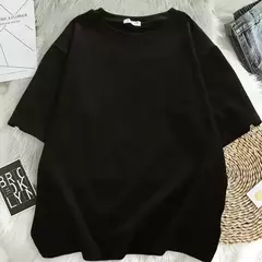 Homens e mulheres com impressão de letras superdimensionada camiseta de manga curta, streetwear hip hop, roupas vintage, camiseta solta - Wolf Magazine