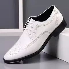 Sapatos de couro genuíno dos homens verão oco para fora plus size luxo homem sapatos de negócios calçados de casamento sapato casual masculino - loja online