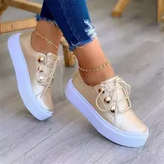 Sapatilhas femininas de couro vulcanizado em plutônio, sapatos femininos, moda casual, alta qualidade, primavera