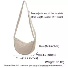 Nylon Hobos Bolsa de Ombro no Peito para Mulheres, Grande Capacidade, Viagem Crossbody, Meia Lua, Cinto Messenger Bags, Drop Shipping, Atacado - comprar online