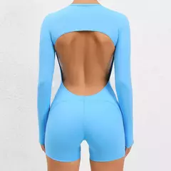 Imagem do Macacão feminino de manga comprida sem acolchoamento, macacão de ginástica fitness, roupas esportivas femininas, roupas esportivas, roupas azuis, novo, 2024