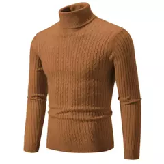 Suéter de gola alta masculino, pulôver monocromático, de malha, quente, casual, gola alta, suéter, lã, inverno, tops ao ar livre, novo na internet