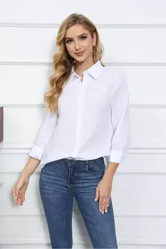 Lazer Branco Amarelo Camisas Botão Lapela Cardigan Top Lady Loose Long Sleeve Oversized Camisa Mulheres Blusas Outono Blusas Mujer - Wolf Magazine