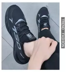 Calçado esportivo masculino casual de malha leve, respirável, legal, correndo, sola macia, confortável, antiderrapante, moda masculina, verão - loja online