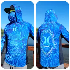 UPF 50 + proteção solar dos homens Hoodie, painéis laterais respiráveis, máscara facial respirável, manga comprida, SPF, ao ar livre, caminhadas camisas - Wolf Magazine
