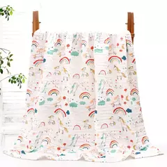 Imagem do Newborn Baby's Gauze Bathrobe, Infant Swaddle, 100% Algodão, Meninos, Meninas, Crianças, Infantil, Gaze, Cobertor, Roupão, 6 Camadas