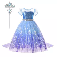 Elsa menina vestidos princesa traje crianças lantejoulas fantasia crianças cosplay rainha roupas halloween carnaval vestidos de festa - comprar online