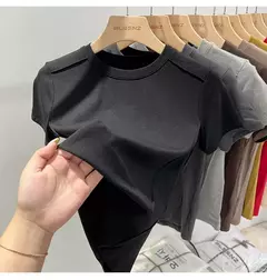 Aossviao verão branco camiseta de algodão feminino de manga curta estudante versátil solto meia manga camiseta harajuku tendência superior na internet