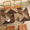 Tapete De Mesa Geométrica Grão De Madeira, Tapetes Decorativos De Luxo Leve, Anti Óleo e Toalha De Mesa Anti Scalding, Cuidado Fácil, High End