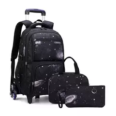 Mochila escolar com rodas para crianças, Mochila de rolamento para menino, Mochila escolar com rodas, Mochila de bagagem de mão, 6 rodas - comprar online