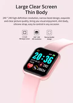 Imagem do Relógio inteligente multifuncional para homens e mulheres, telefone conectado bluetooth, música, pulseira de esportes fitness, monitor de sono, smartwatch y68, d20