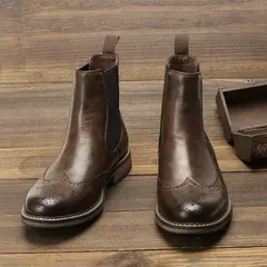 Imagem do Tamanho 7 ~ 13 Chelsea Homens Botas 2023 Estilo Americano Confortável Moda Bota
