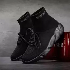 Moda masculina sapatos casuais leves sapatos masculinos tênis de plataforma de renda tênis unissex meias sapatos zapatillas hombre