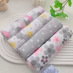 Cobertor de Flanela Supersoft Newborn, 100% Algodão, Cobertor de Bebê, Lençol de Bebê, Fraldas New Born, 76x76cm, 4 unidades por pacote