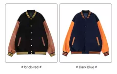 Patches masculinos jaqueta bomber bloco de cores varsity beisebol outerwear casual solto primavera e outono confortável casacos unissex 24h enviado na internet