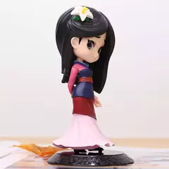 14cm disney princesa mulan q posket boneca de ação grande olho boneca mulan modelo feito à mão bolo cozimento decoração brinquedos presentes na internet