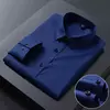 Homens de Manga Longa Stretch Camisas, Anti-Rugas Camisas, Slim Fit, Blusa de Negócios Sociais, Branco, Novo, S-8XL