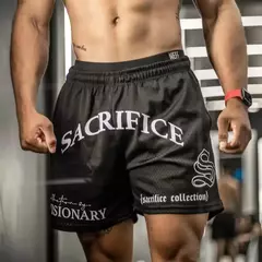 Imagem do Calções Esportivos de Malha Respirável Masculina, Calções de Treino, Roupa Fitness, Secagem Rápida, Estilo Americano, Tendência da Moda