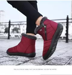Mulheres Botas Watarproof Ankle Boots Para As Mulheres Sapatos de Inverno Manter Botas de Neve Quente Feminino Zipper Botines Botas Inverno Mujer - Wolf Magazine
