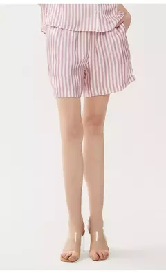 Calções de cintura alta listradas de luxo feminino, calças curtas femininas, roupa de verão, K1433W, Em Stock