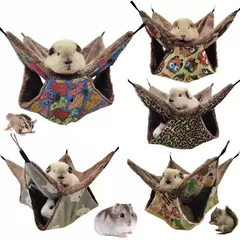 Rede de hamster de pelúcia quente pequeno animal dupla camada engrossar saco de dormir ninho animais de estimação rato esquilo pendurado gaiola casa kta?