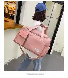 Weekender Overnight Duffle Bags com compartimento de sapato para mulheres, Carry On Travel Bag, Saco de ginástica de grande capacidade - loja online