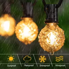 Conectável Diamond Outdoor Light Guirlanda, impermeável Jardim Fairy Lights, Natal Decorativo String Light, E12, 220V, G40 - loja online