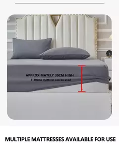 Conjunto de cama sólido 3/4 peças, lençol à prova d'água, lençol e fronhas macias, queen, kidng, completo, tamanho duplo, branco e cinza - loja online