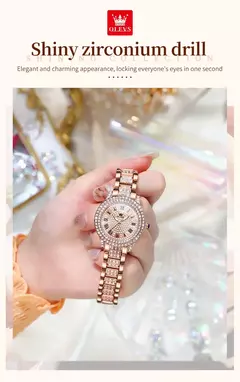 OLEVS Relógios das Mulheres Moda Original Quartzo Relógio De Pulso para Senhoras Roman Dial Deslumbrante Diamante Impermeável Luminoso Luxo Novo na internet