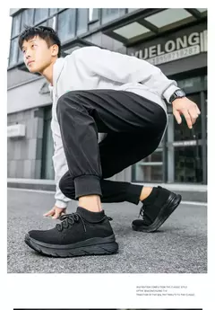 Sapato de meias casual confortável masculino, tênis preto para dirigir, novo, - comprar online
