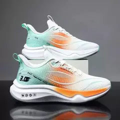 Sapatilhas esportivas casuais masculinas, Sapatilhas populares de malha de peixe, Tênis de corrida respiráveis, Moda