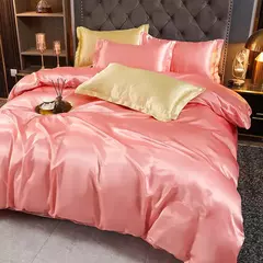 Monocromático Rayon Satin Conjunto de cama, luxo Duvet Cover Kit, Twin Queen e King Size, Home Textile, 3PCs, 4PCs - comprar online