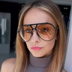 Óculos de sol piloto superdimensionados para homens e mulheres, óculos de sol retrô, óculos UV400, marca de luxo, nova moda, ins trending, 2022 na internet
