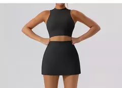 Imagem do Saias de Tênis Respiráveis de Cintura Alta Feminina, Mini Saia Monocromática, Calções de Ginástica, Yoga Fitness, Slim Fit, Corrida e Fitness, 2021