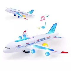 Brinquedo eletrônico do avião com música, piloto automático Flash Sound Aircraft, avião de rotação automática, presente educativo para crianças - loja online