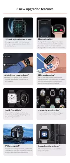 Imagem do Smartwatch de carregamento sem fio para homens e mulheres, chamadas Bluetooth, pulseira de fitness, relógio personalizado, novo, 2022