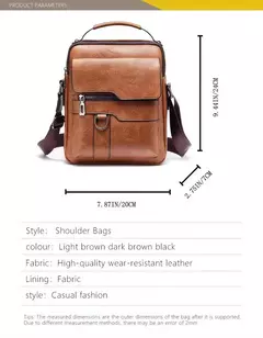Bolsa de Ombro de Couro PU para Homens, Bolsas Crossbody, Business Flap, Mala Mensageiro Sólida Masculina, Bolsa de Viagem para iPad, 9.7 ", Brand - comprar online